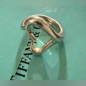 Tiffany & Co. Elsa Peretti Vintage 925 Silver Wide Open Heart Ring US 5.5